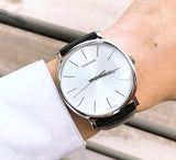 Calvin Klein Posh Silver Dial Black Leather Strap Watch for Men - K8Q311C6 Buy Now By Calvin Klein