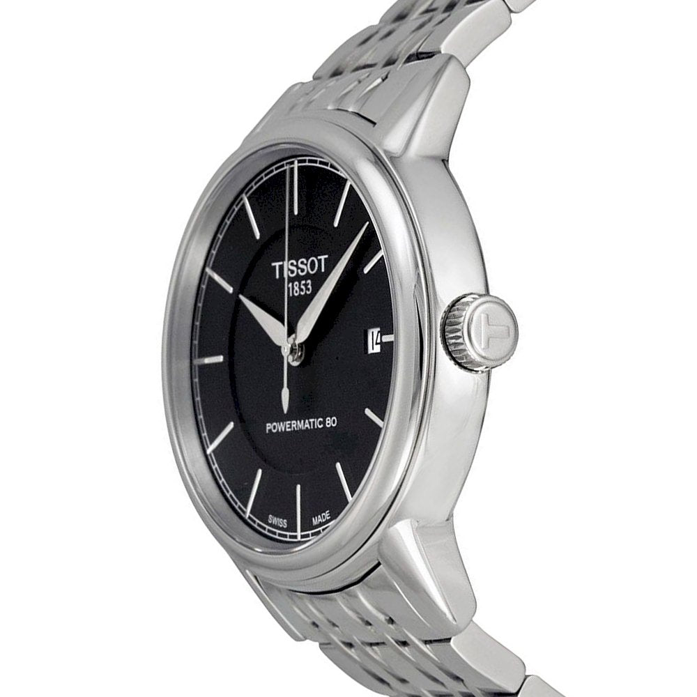 Tissot Classic Carson Powermatic 80 Black Dial Silver Steel Strap Watch For Men - T085.407.11.051.00 Buy Now By Tissot