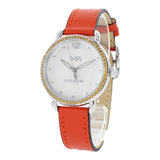 Coach Delancey White Dial Orange Leather Strap Watch for Women - 14502880 Buy Now By Coach