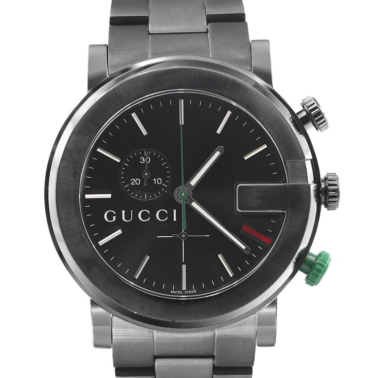 Gucci G Chrono Black Dial Black Steel Strap Watch For Men - YA101331 Buy Now By Gucci