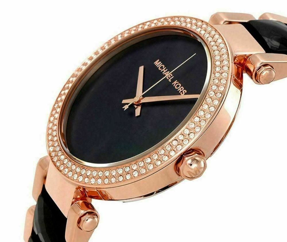 Michael Kors Parker Mother of Pearl Black Dial Two Tone Steel Strap Watch for Women - MK6414 Buy Now By Michael Kors