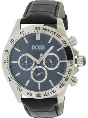 Hugo Boss Ikon Blue Dial Black Leather Strap Watch for Men - 1513176 Buy Now By Hugo Boss