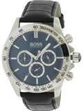 Hugo Boss Ikon Blue Dial Black Leather Strap Watch for Men - 1513176 Buy Now By Hugo Boss