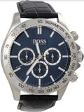 Hugo Boss Ikon Blue Dial Black Leather Strap Watch for Men - 1513176 Buy Now By Hugo Boss