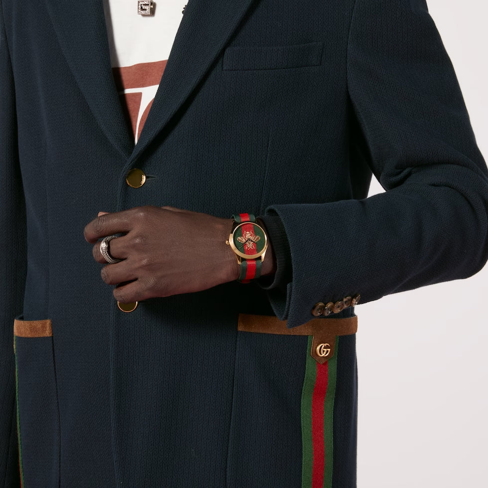 Gucci G Timeless Quartz Green & Red Dial Green & Red NATO Strap Watch For Men - YA126487A Buy Now By Gucci