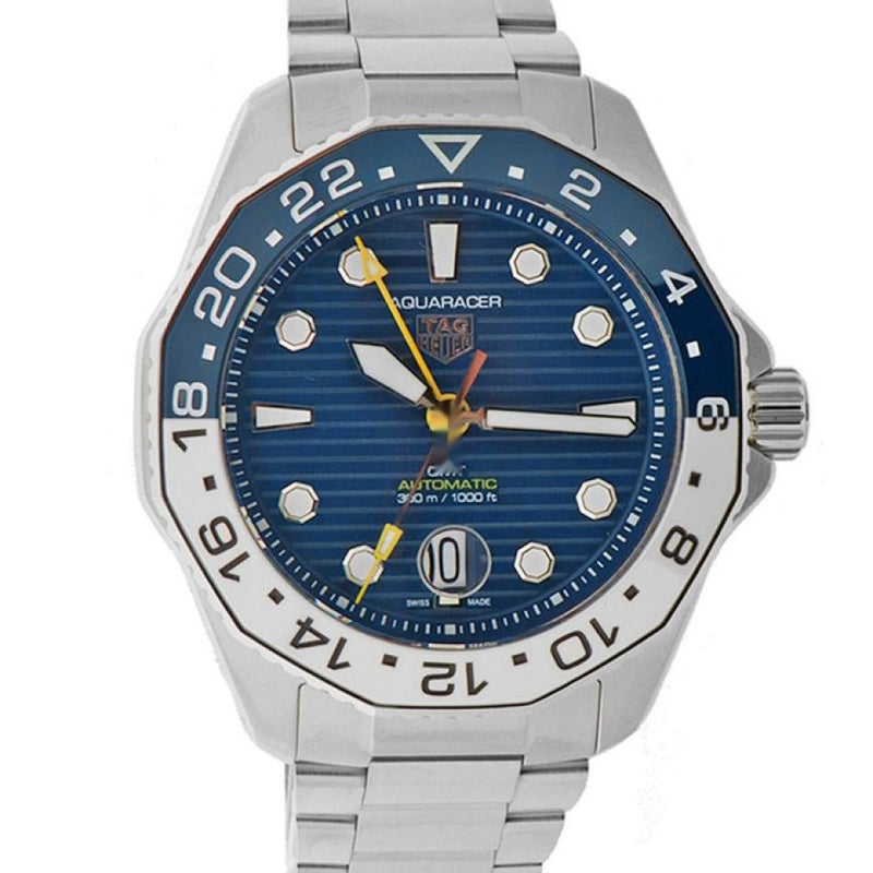 Tag Heuer Aquaracer Professional 300 GMT Automatic Blue Dial Silver Steel Strap Watch for Men - WBP2010.BA0632 Buy Now By Tag Heuer
