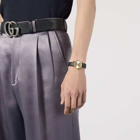 Gucci G Timeless Quartz Silver Dial Black Leather Strap Watch For Women - YA1265023 Buy Now By Gucci