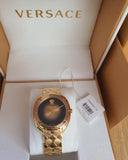 Versace Shadov Quartz Gold Dial Gold Steel Strap Watch for Women - VEBM00618 Buy Now By Versace