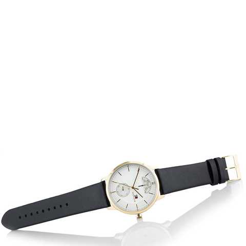 Tommy Hilfiger Hunter White Dial Black Leather Strap Watch for Men - 1791606 Buy Now By Tommy Hilfiger
