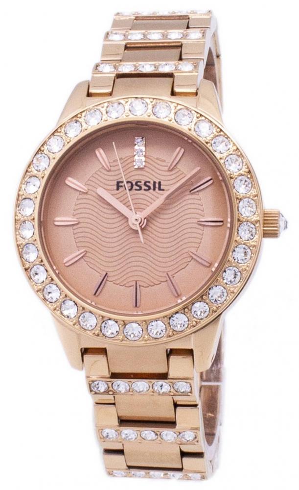 Fossil Jesse Crystal Rose Gold Dial Rose Gold Steel Strap Watch for Women - ES3020 Buy Now By Fossil