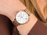 Tommy Hilfiger Jenna Quartz White Dial Rose Gold Steel Strap Watch for Women - 1782070 Buy Now By Tommy Hilfiger