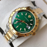 Versace Hellenyium GMT Green Dial Two Tone Steel Strap Watch for Men - V11050015 Buy Now By Versace