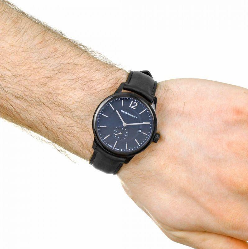 Burberry The Classic Black Dial Black Leather Strap Watch for Men - BU10003 Buy Now By Burberry