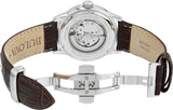 Bulova Classic Skeleton Automatic Brown Dial Brown Leather Strap Watch for Men - 96A120 Buy Now By Bulova
