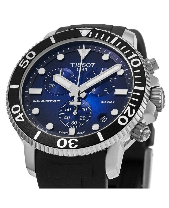 Tissot Seastar 1000 Chronograph Blue Dial Black Rubber Strap Watch For Men - T120.417.17.041.00 Buy Now By Tissot
