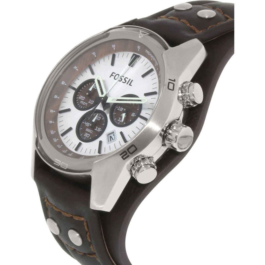 Fossil Coachman Chronograph Silver Dial Brown Leather Strap Watch for Men - CH2565 Buy Now By Fossil