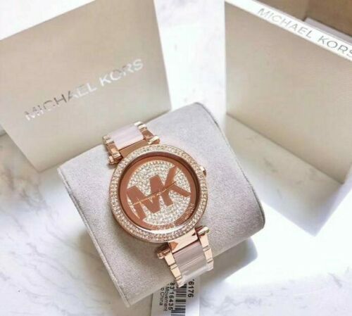 Michael Kors Parker Pink Dial Pink Steel Strap Watch for Women - MK6176 Buy Now By Michael Kors
