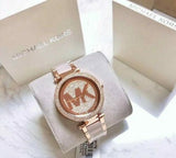 Michael Kors Parker Pink Dial Pink Steel Strap Watch for Women - MK6176 Buy Now By Michael Kors