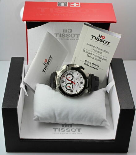 Tissot T Race Chronograph White Dial Black Rubber Strap Watch for Men - T048.417.27.037.00 Buy Now By Tissot