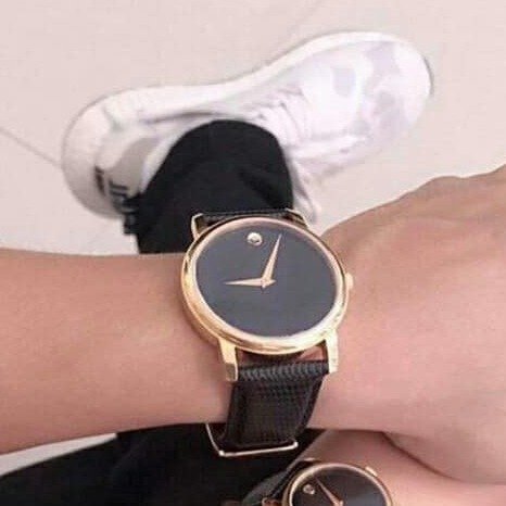 Movado Museum Black Dial Black Leather Strap Watch For Men - 2100005 Buy Now By Movado