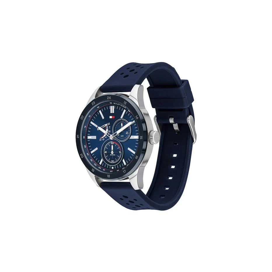 Tommy Hilfiger Austin Quartz Blue Dial Blue Rubber Strap Watch for Men - 1791635 Buy Now By Tommy Hilfiger