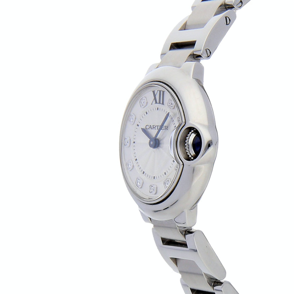 Cartier Ballon Bleu de Cartier Diamonds Silver Dial Silver Steel Strap Watch for Women - WE902073 Buy Now By Cartier