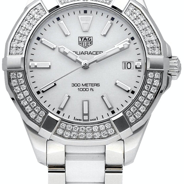 Tag Heuer Aquaracer Diamonds White Dial Two Tone Steel Strap Watch for Women - WAY131F.BA0914 Buy Now By Tag Heuer
