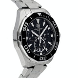 Tag Heuer Aquaracer Quartz Chronograph Black Dial Silver Steel Strap Watch for Men - CAY111A.BA0927 Buy Now By Tag Heuer