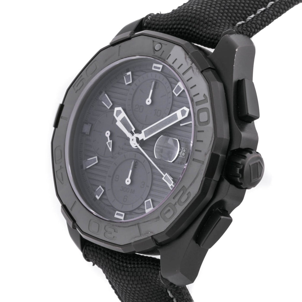 Tag Heuer Aquaracer Automatic Chronograph Special Edition Titanium Grey Dial Black Leather Strap Watch for Men - CAY218B.FC6370 Buy Now By Tag Heuer