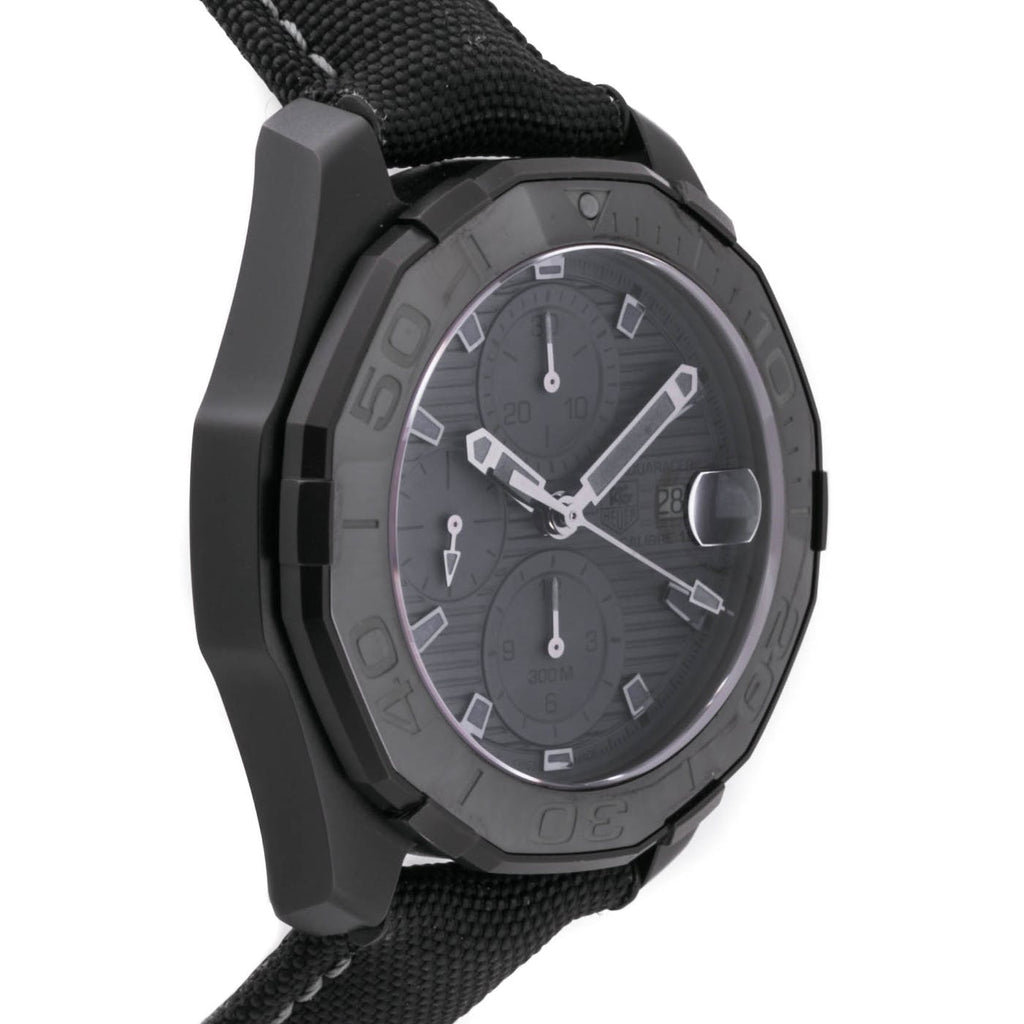 Tag Heuer Aquaracer Automatic Chronograph Special Edition Titanium Grey Dial Black Leather Strap Watch for Men - CAY218B.FC6370 Buy Now By Tag Heuer