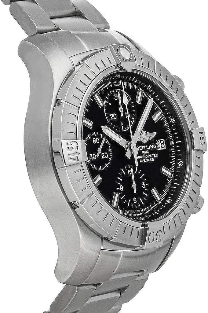 Breitling Avenger Chronograph 43 Black Dial Silver Steel Strap Watch for Men - A13385101B1A1 Buy Now By Breitling