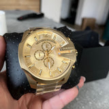 Diesel Mega Chief Chronograph Gold Dial Gold Steel Strap Watch For Men - DZ4360 Buy Now By Diesel