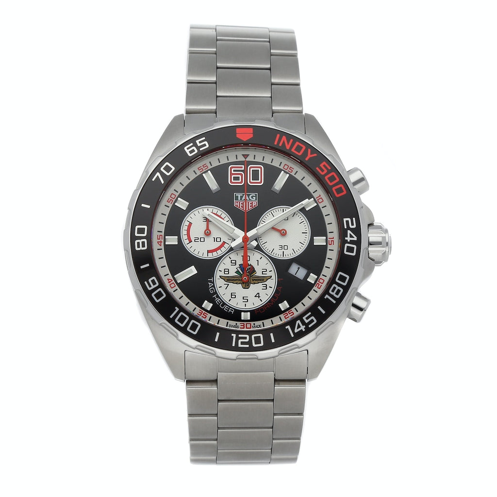 Tag Heuer Formula 1 Indy 500 Special Edition Black Dial Silver Steel Strap Watch for Men - CAZ101V.BA0842 Buy Now By Tag Heuer