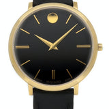 Movado Ultra Slim Black Dial Black Leather Strap Watch For Women - 0607091 Buy Now By Movado