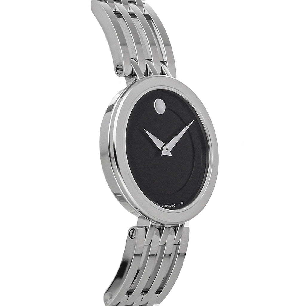 Movado Esperanza 28mm Black Dial Silver Steel Strap Watch For Women - 0607051 Buy Now By Movado