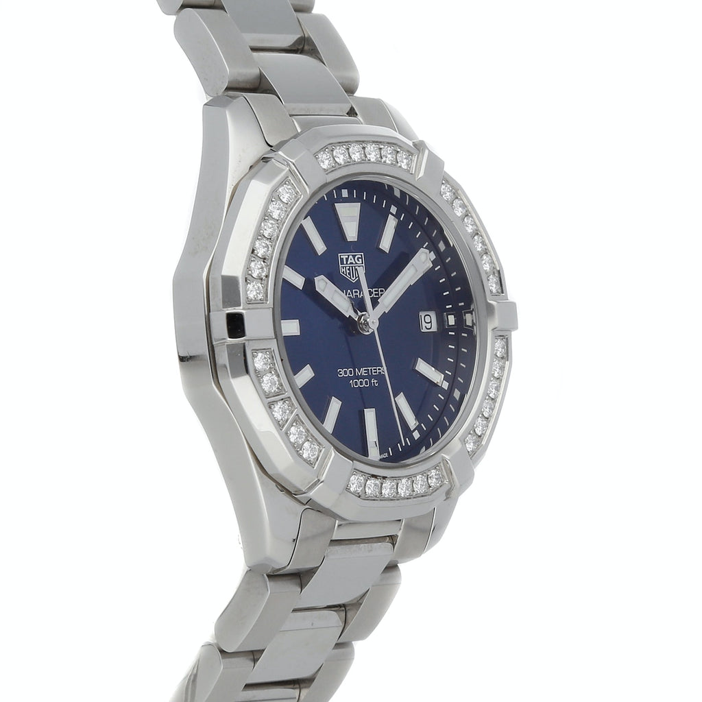 Tag Heuer Aquaracer Quartz Diamonds Blue Dial Silver Steel Strap Watch for Women - WAY131N.BA0748 Buy Now By Tag Heuer