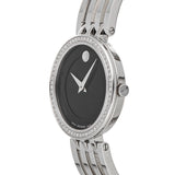 Movado Esperanza 63 Diamonds Black Dial Silver Steel Strap Watch For Women - 0607052 Buy Now By Movado