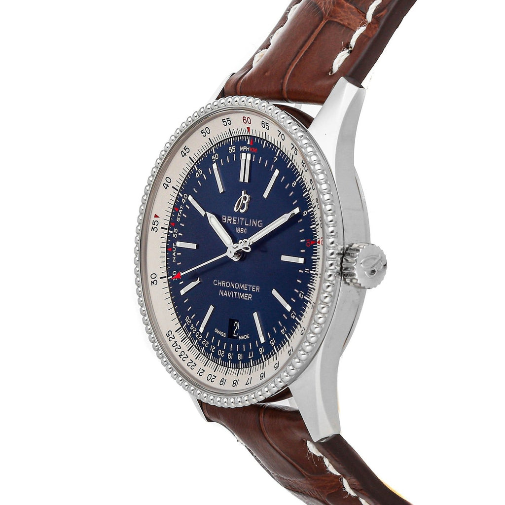 Breitling Navitimer 1 Automatic 41mm Blue Dial Brown Leather Strap Mens Watch - A17326211C1P1 Buy Now By Breitling