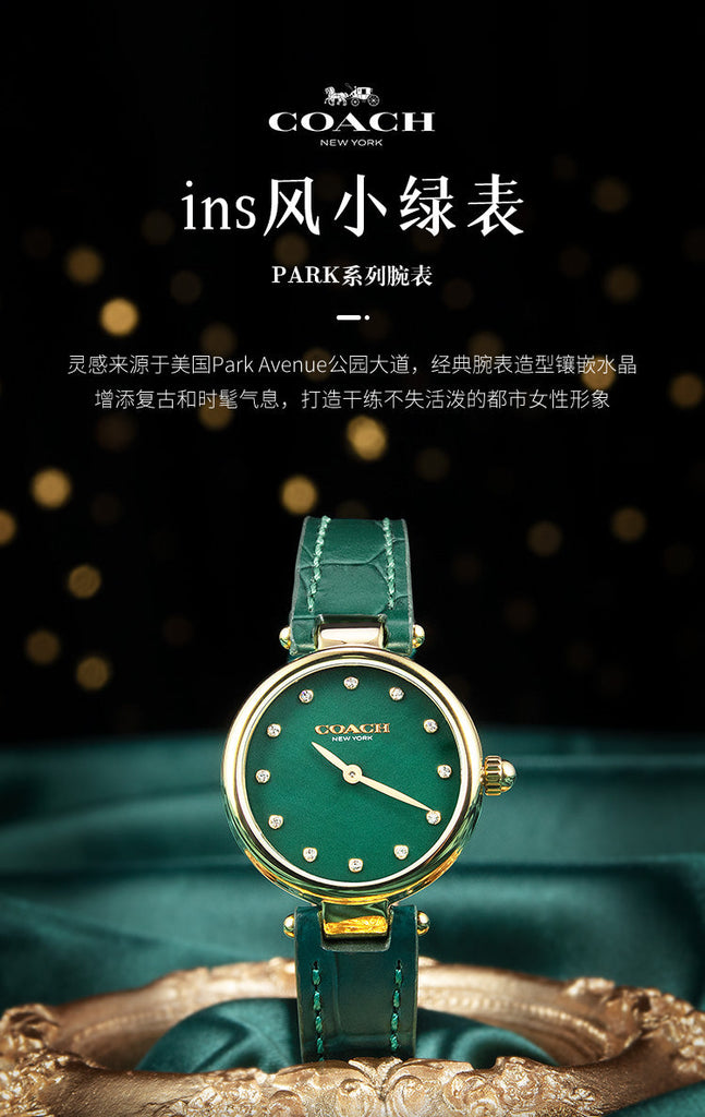 Coach Park Analog Green Dial Green Leather Strap Watch for Women - 14503534 Buy Now By Coach