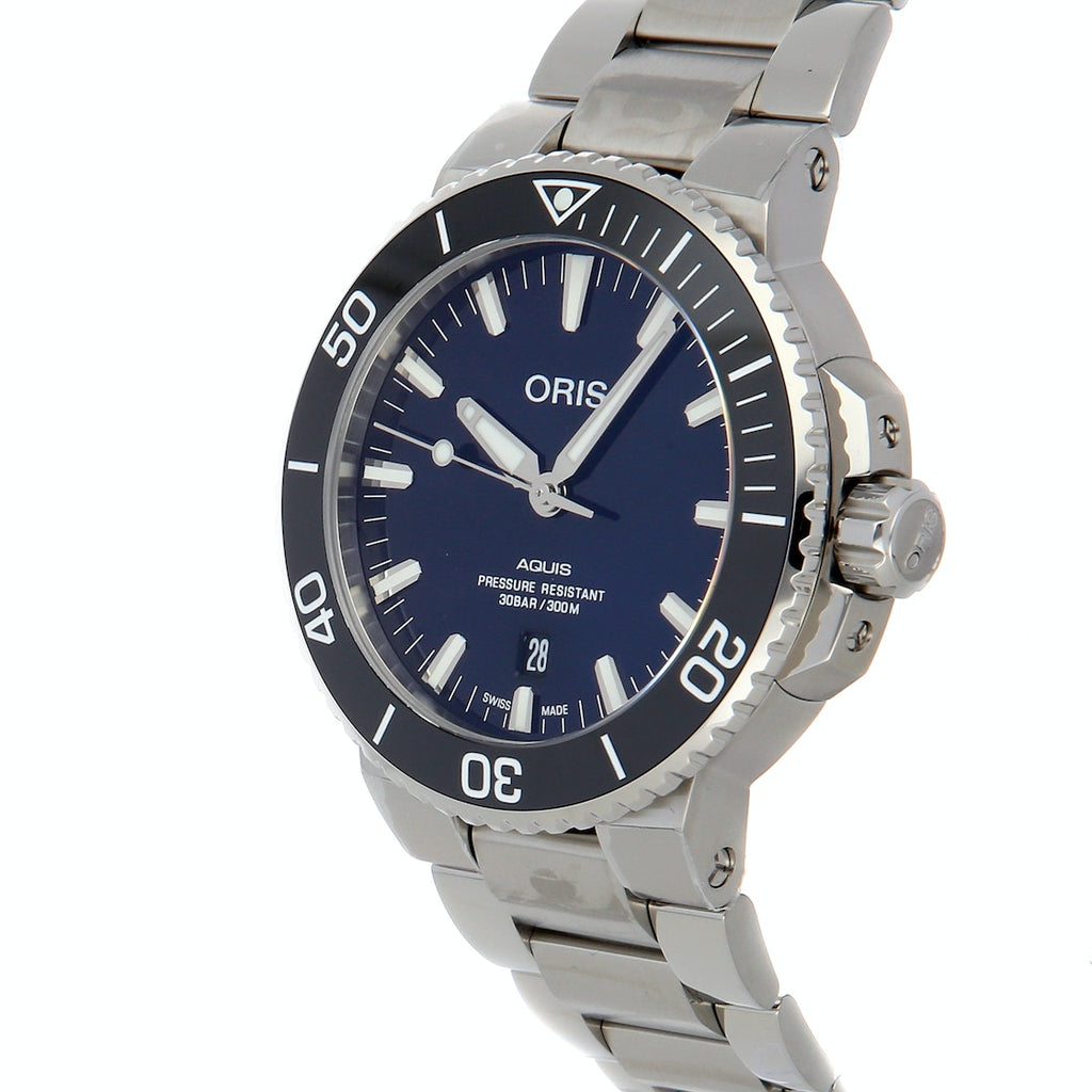 Oris Aquis Date Blue Dial Silver Steel Strap Watch for Men - 0173377304135-0782405PEB Buy Now By Oris