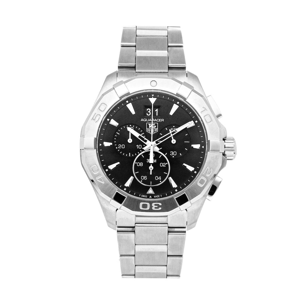 Tag Heuer Aquaracer Chronograph Black Dial Silver Steel Strap Watch for Men - CAY1110.BA0927 Buy Now By Tag Heuer