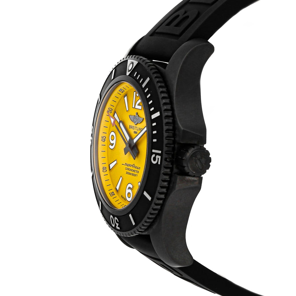 Breitling Superocean Automatic 46mm Yellow Dial Black Rubber Strap Watch for Men - M17368D71I1S1 Buy Now By Breitling