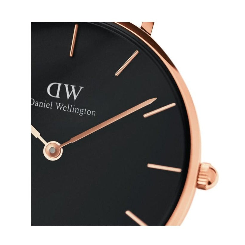 Daniel Wellington Classic Petite Dover Black Dial White NATO Strap Watch For Women - DW001000314 Buy Now By Daniel Wellington