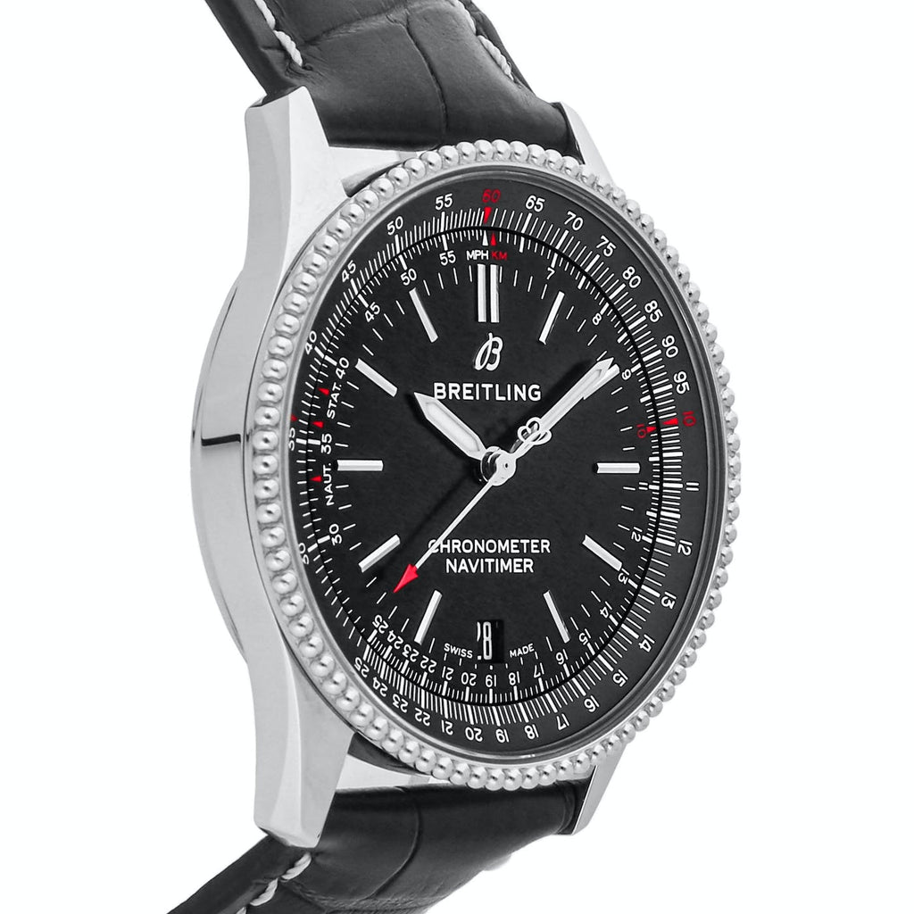 Breitling Navitimer Automatic 38mm Black Dial Black Leather Strap Mens Watch - A17325241B1P1 Buy Now By Breitling