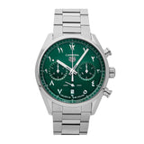 Tag Heuer Carrera Automatic Chronograph Limited Edition Green Dial Silver Steel Strap Watch for Men - CBN2014.EB0240 Buy Now By Tag Heuer