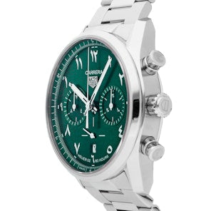 Tag Heuer Carrera Automatic Chronograph Limited Edition Green Dial Silver Steel Strap Watch for Men - CBN2014.EB0240 Buy Now By Tag Heuer