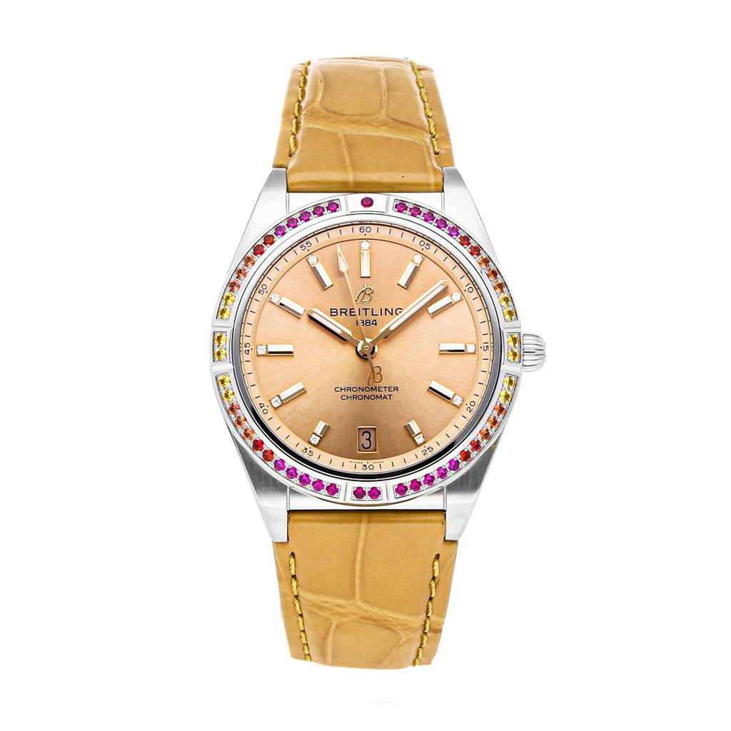 Breitling Chronomat Automatic 36 South Sea Brown Dial Brown Leather Strap Watch for Women - A10380611A1P1 Buy Now By Breitling