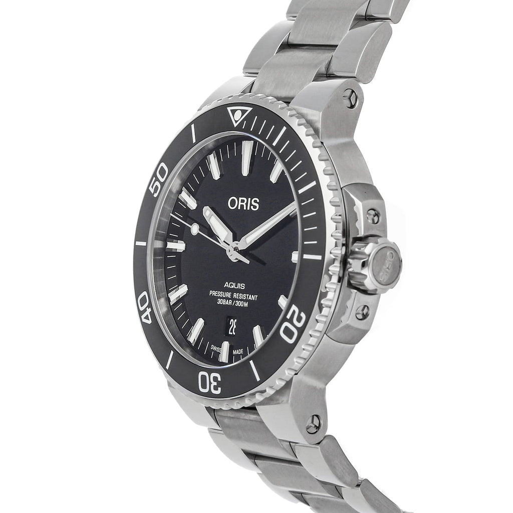 Oris Aquis Date Black Dial Silver Steel Strap Watch for Men - 0173377304134-0782405PEB Buy Now By Oris