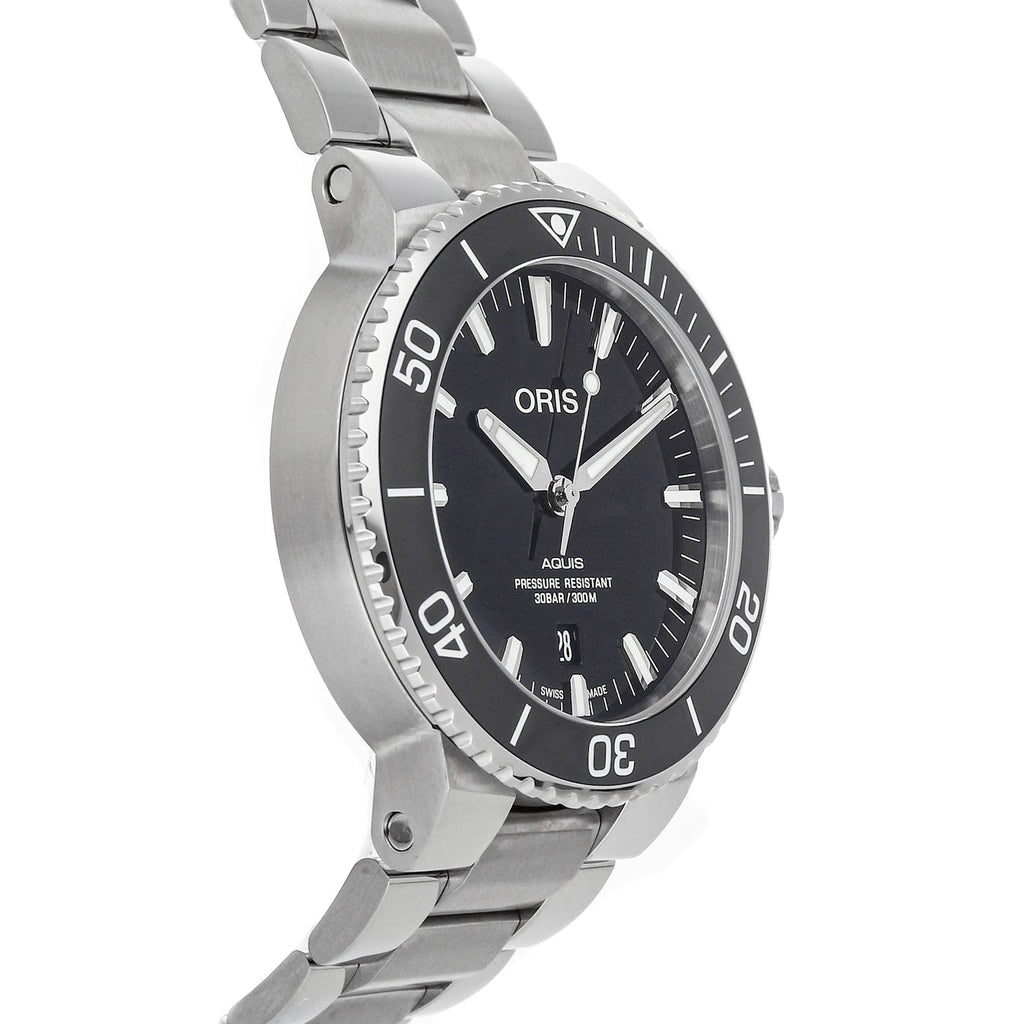 Oris Aquis Date Black Dial Silver Steel Strap Watch for Men - 0173377304134-0782405PEB Buy Now By Oris