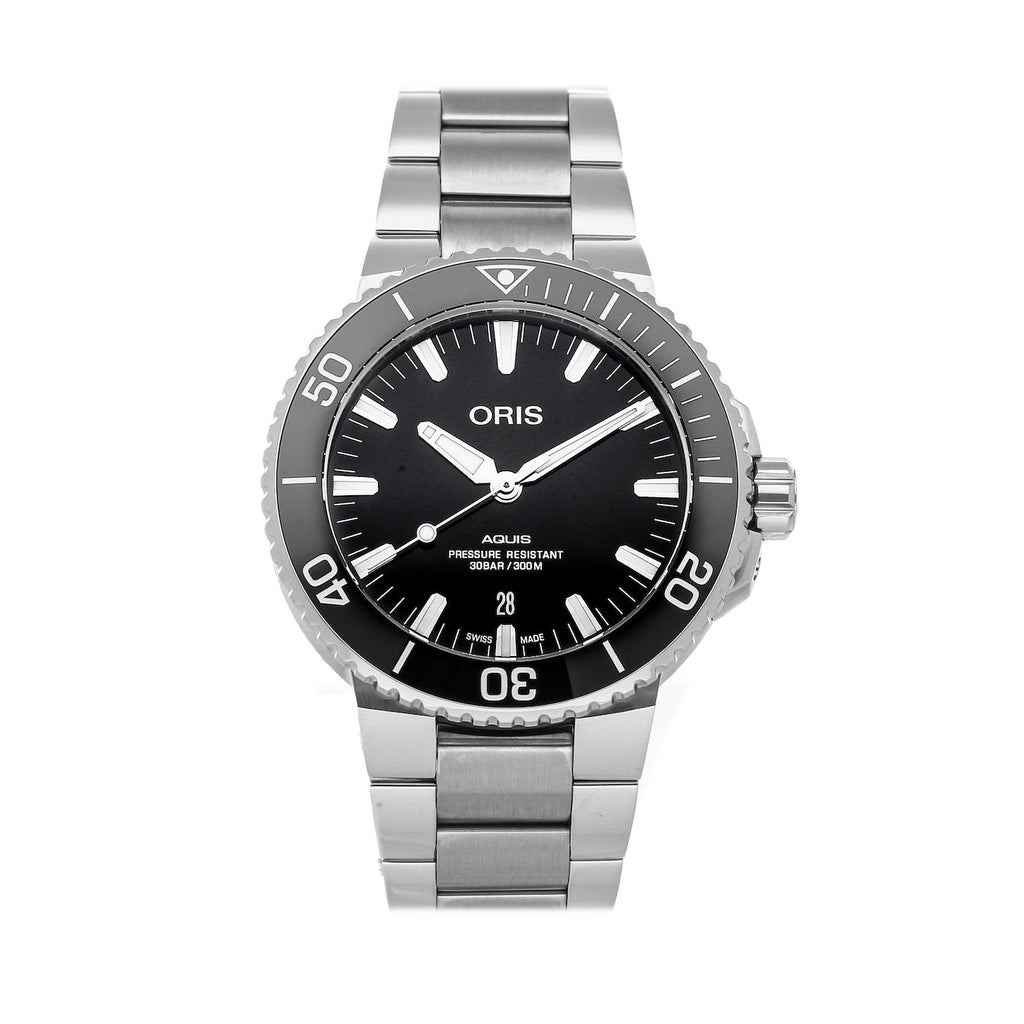 Oris Aquis Date Black Dial Silver Steel Strap Watch for Men - 0173377304134-0782405PEB Buy Now By Oris